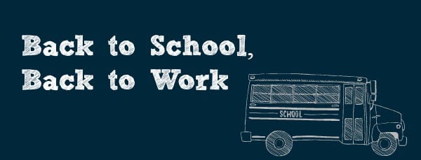 Back to school back to work header